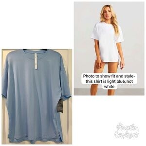 stori activewear Premium Light Blue Determined Oversized Tee size 8